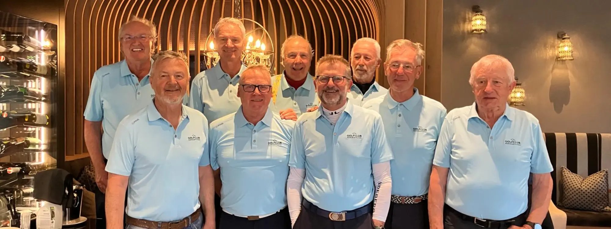 Die Mannschaft des GC Mieming vorne von links: Knoll Manfred, Tofern Kay, Hulka Gerald, Mom Hubert, Rettenbacher Günter hinten von links: Reich Peter, Mussak Hermann, Ruech Wolfgang, Gamsjäger Wilfried auf dem Fotot fehlen: Schöffthaler Gerhard, Redolfi Thomas, Hofmann Joe, Gamsjäger Stefan, Heiß Hansjörg